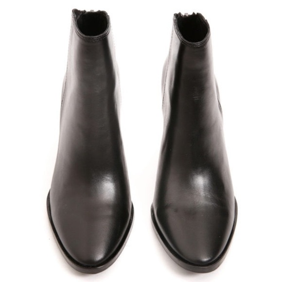 Ash Black Leather Zipper Heel Pointed Toe Favour Heeled Ankle Boots EUC Size 39 - Picture 4 of 12